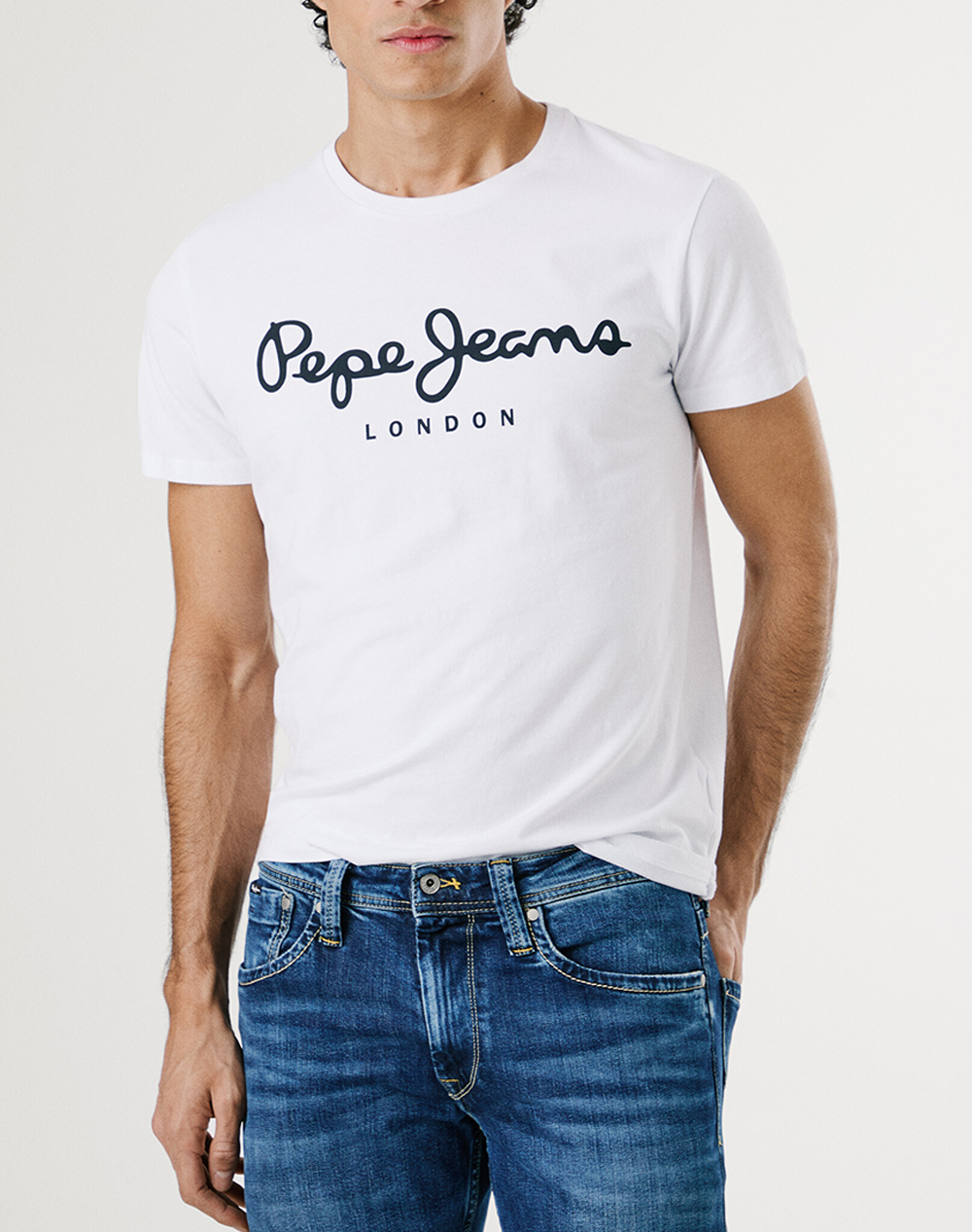 Pepe Jeans Nos Drop 2A Original Stretch N Μπλουζα Ανδρικο Ανδρας Ρουχα Μπλουζες T Shirt White Βαμβακι,Με Ελασταν Pm508210 800/White - Koolfly