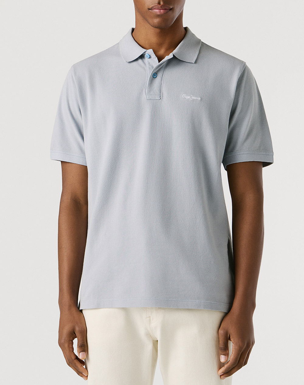 Pepe Jeans Essentials Oscar Μπλουζα Ανδρικο Ανδρας Ρουχα Μπλουζες Polo Lightgray Βαμβακι Pm5400087 504/Bleach Blue