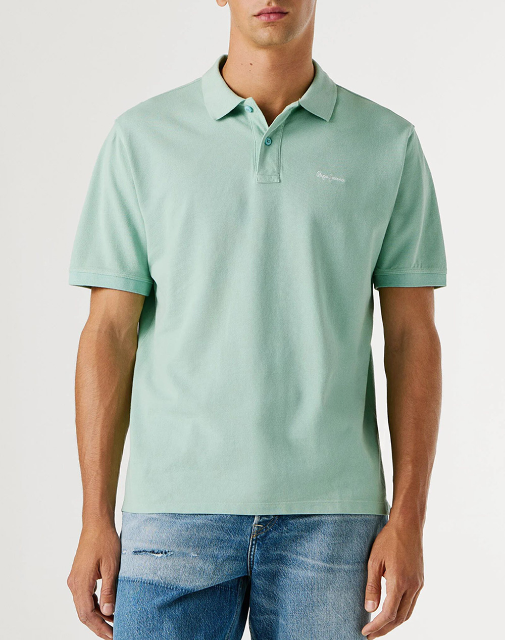 Pepe Jeans Essentials Oscar Μπλουζα Ανδρικο Ανδρας Ρουχα Μπλουζες Polo Mintgreen Βαμβακι Pm5400087 518/Dk Acqua Blu