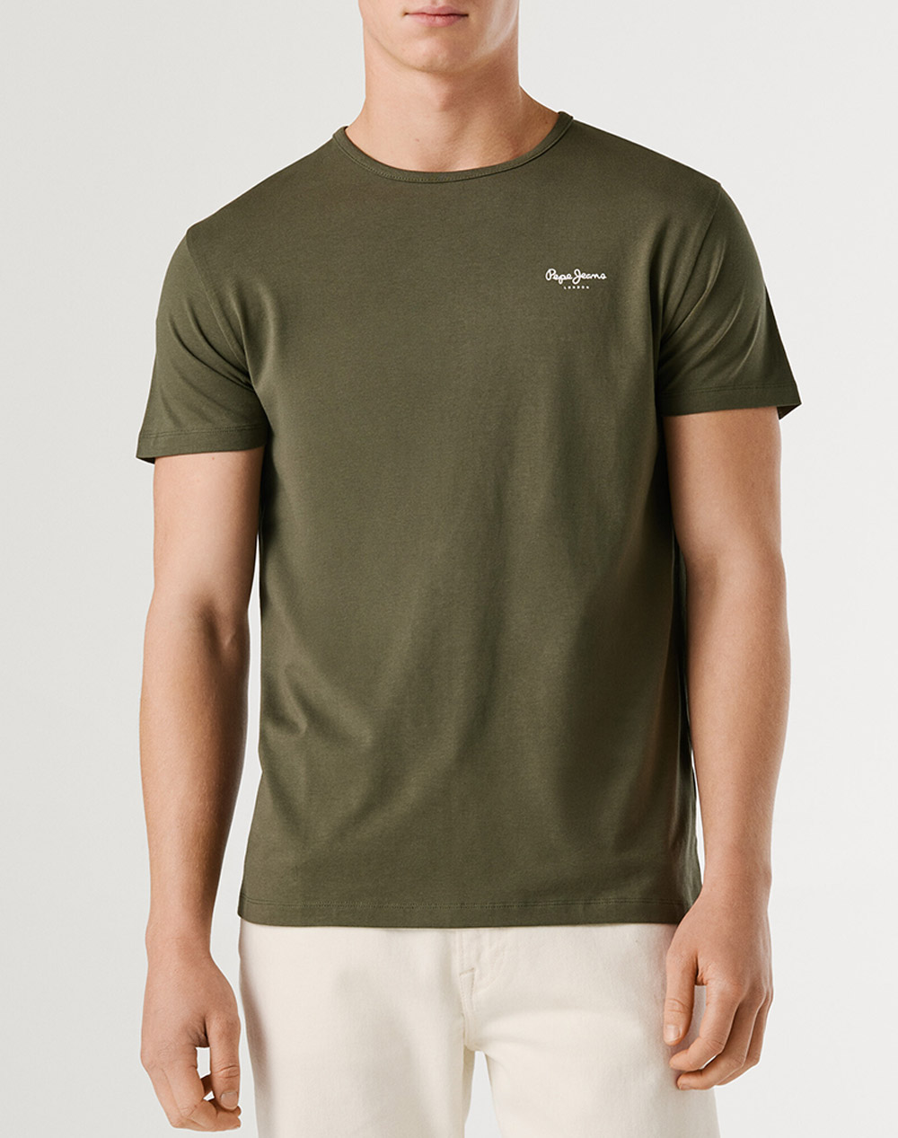 Pepe Jeans Essentials Drop 1 Original Basic 3N Μπλουζα Ανδρικο Ανδρας Ρουχα Μπλουζες T Shirt Olive Βαμβακιμε Ελασταν Pm5010180 728/Olive Green