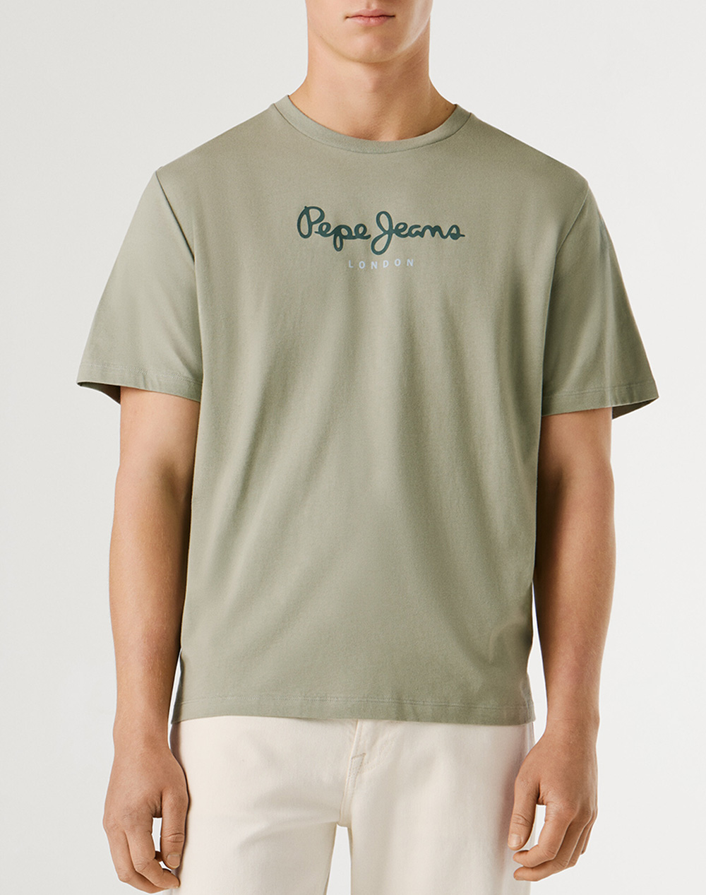 Pepe Jeans Drop 0 Essentials Eggo N Μπλουζα Ανδρικο Ανδρας Ρουχα Μπλουζες T Shirt Lightgreen Βαμβακι Pm5010178 701/Palm Green