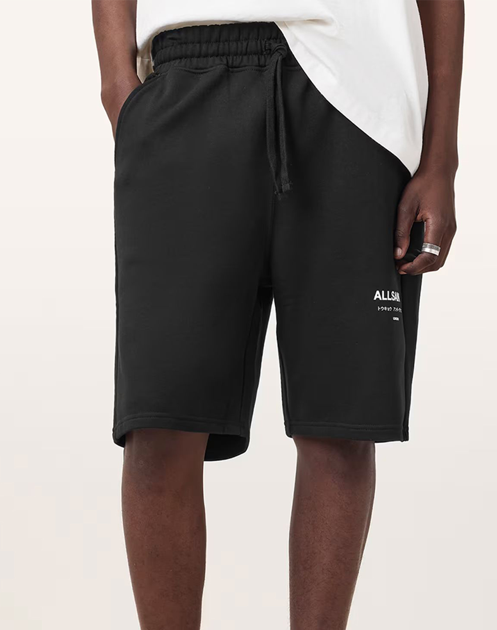 All Saints Undrgrnd Sweatshort Ανδρας Αθλητικα Κατω Ενδυση Σορτς / Βερμουδα Jetblack Βαμβακι M002Tc Jet Black