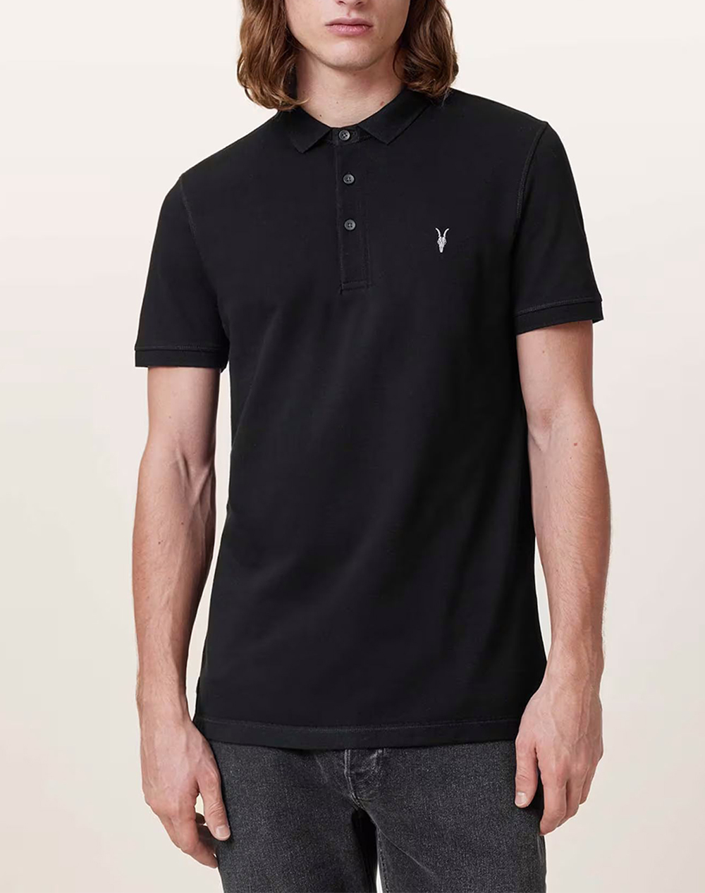 All Saints Reform Ss Polo Ανδρας Ρουχα Μπλουζες Polo Black Βαμβακι M075pb Black - Koolfly