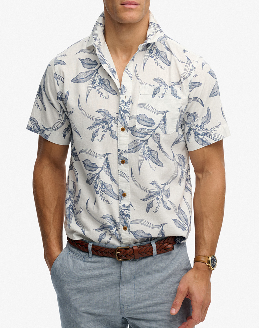 Superdry D2 Ovin Vintage Loom S/S Shirt Πουκαμισο Ανδρικο Ανδρας Ρουχα Πουκαμισα Mixed Βαμβακι M4011129A Kam
