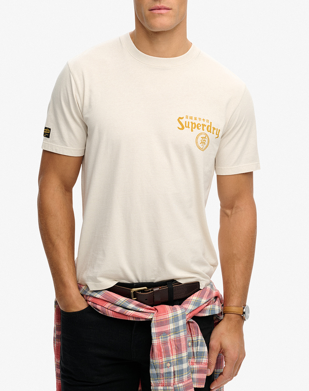 Superdry D2 Ovin Tokyo Narrative Loose Tee Μπλουζα Ανδρικο Ανδρας Ρουχα Μπλουζες T Shirt Ecru Βαμβακι M1012248A 1Ki