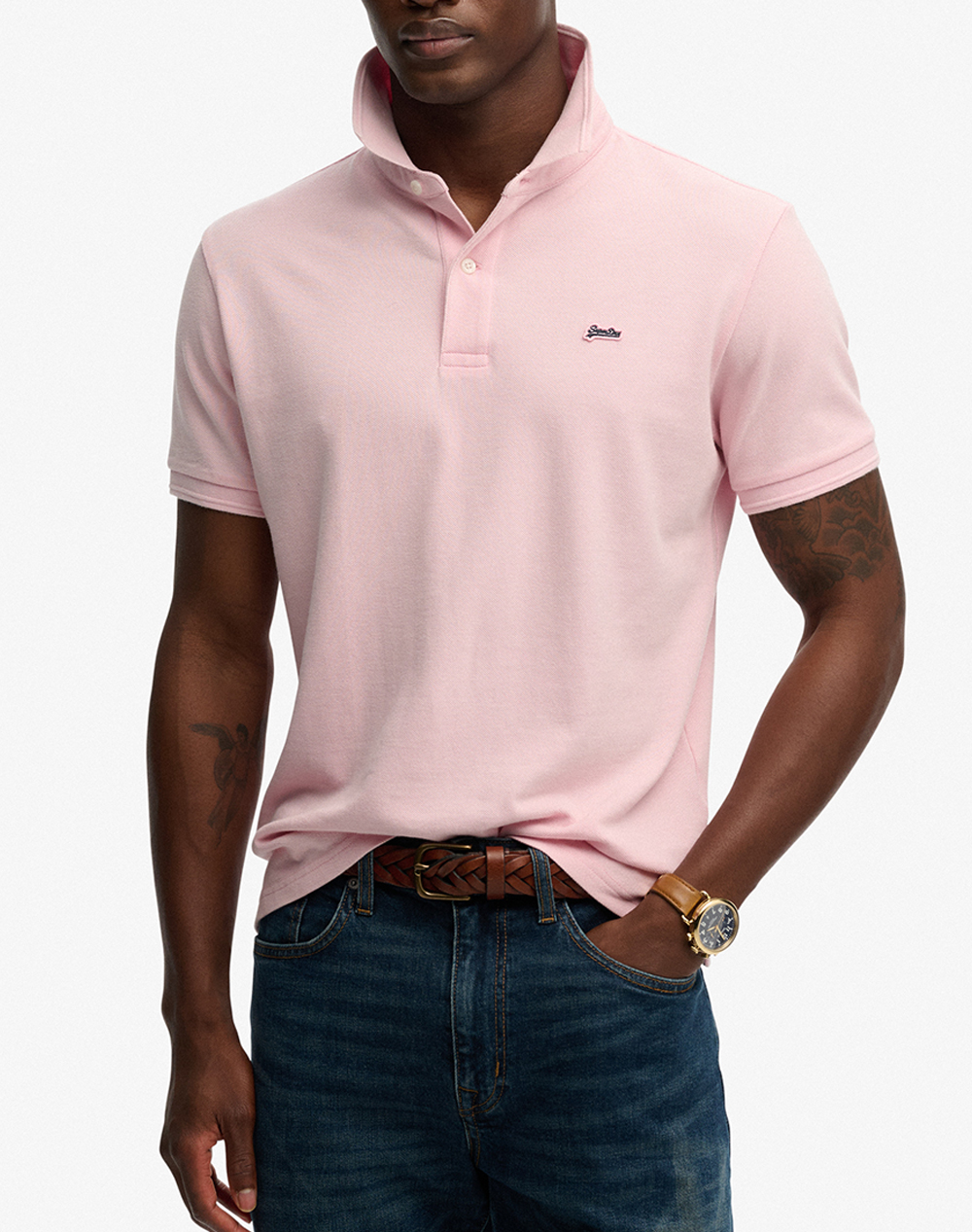 Superdry D1 Classic Pique Polo Μπλουζα Ανδρικο Ανδρας Ρουχα Μπλουζες Polo Lightpink Βαμβακι M1110452a 3Ki - Koolfly