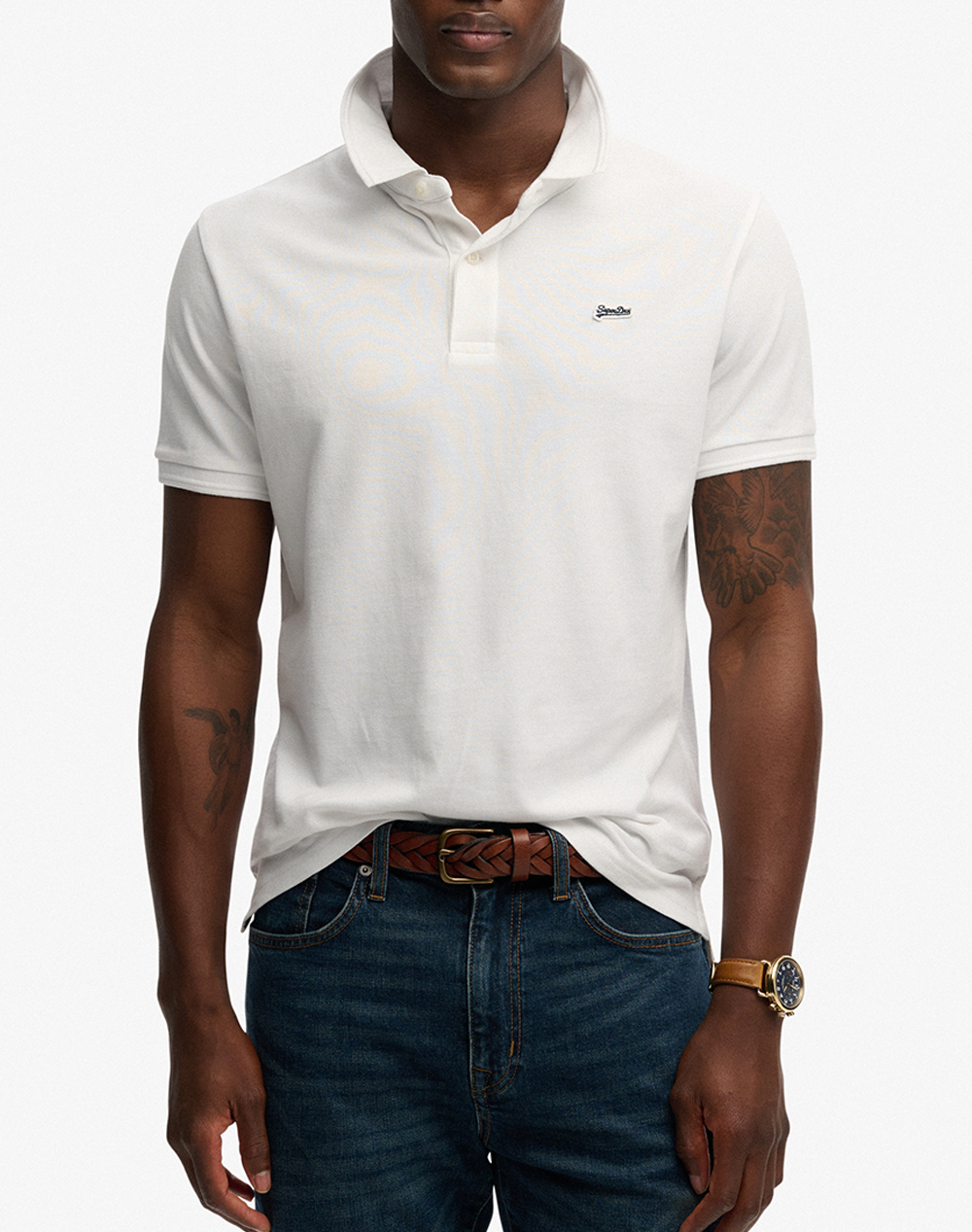 Superdry D1 Classic Pique Polo Μπλουζα Ανδρικο Ανδρας Ρουχα Μπλουζες Polo White Βαμβακι M1110452a 01C - Koolfly