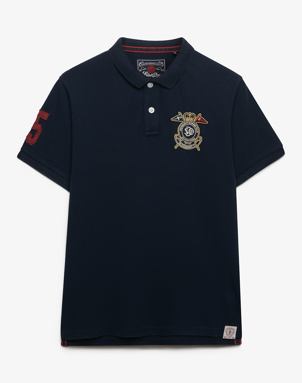 Superdry D2 Crest Polo Μπλουζα Ανδρικο Ανδρας Ρουχα Μπλουζες Polo Navyblue Βαμβακι M1110466A 49P