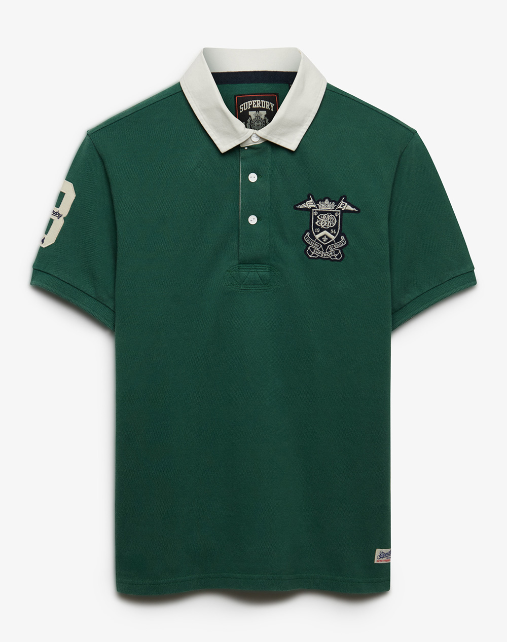 Superdry D1 Ovin Vintage Pique Rugby Polo Μπλουζα Ανδρικο Ανδρας Ρουχα Μπλουζες Polo Green Βαμβακι M1110469A Ja1