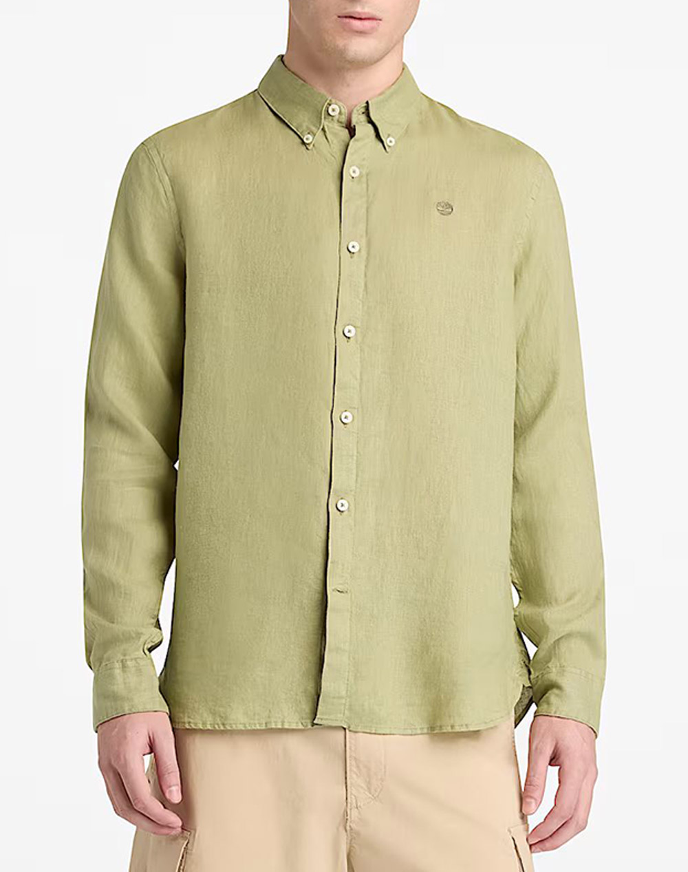 Timbreland Linen Shirt Ανδρας Ρουχα Πουκαμισα Lightgreen Λινο Tb0A2Dc3 Bq0