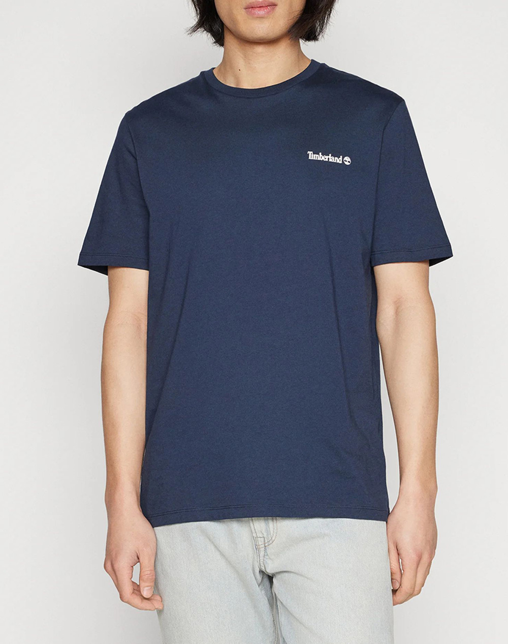 Timberland Small Linear Logo Print Tee Ανδρας Ρουχα Μπλουζες T Shirt Darkblue Βαμβακι Tb0A5Qqt 433