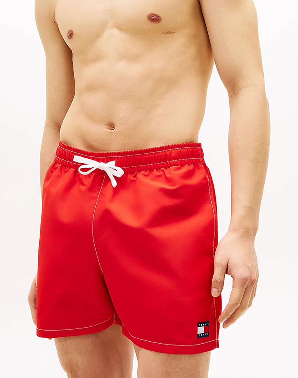 Tommy Jeans Tj Medium Drawstring Solid Ανδρας Ρουχα Μαγιο Σορτς Red Συνθετικο Um0Um03852 Xnl