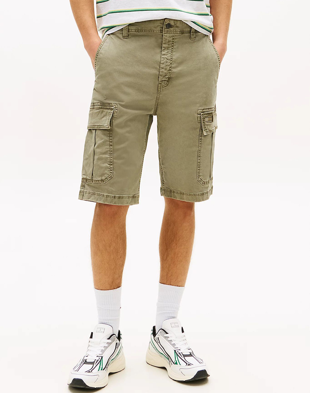 Tommy Jeans Tjm Otis Washed Cargo Short Ανδρας Ρουχα Σορτς | Βερμουδες Cargo Khaki Βαμβακι,Με Ελασταν Dm0dm22831 M1lni - Koolfly