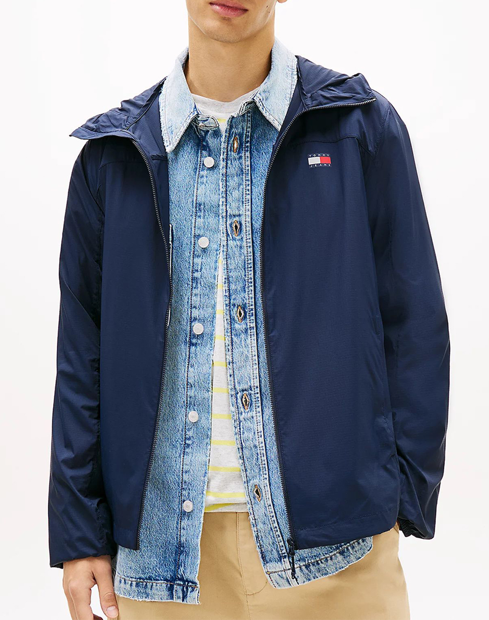 Tommy Jeans Tjm Outdoor Shell Jacket Ext Ανδρας Ρουχα Πανωφορια Μπουφαν Darkblue Συνθετικο Dm0Dm23112 C1G
