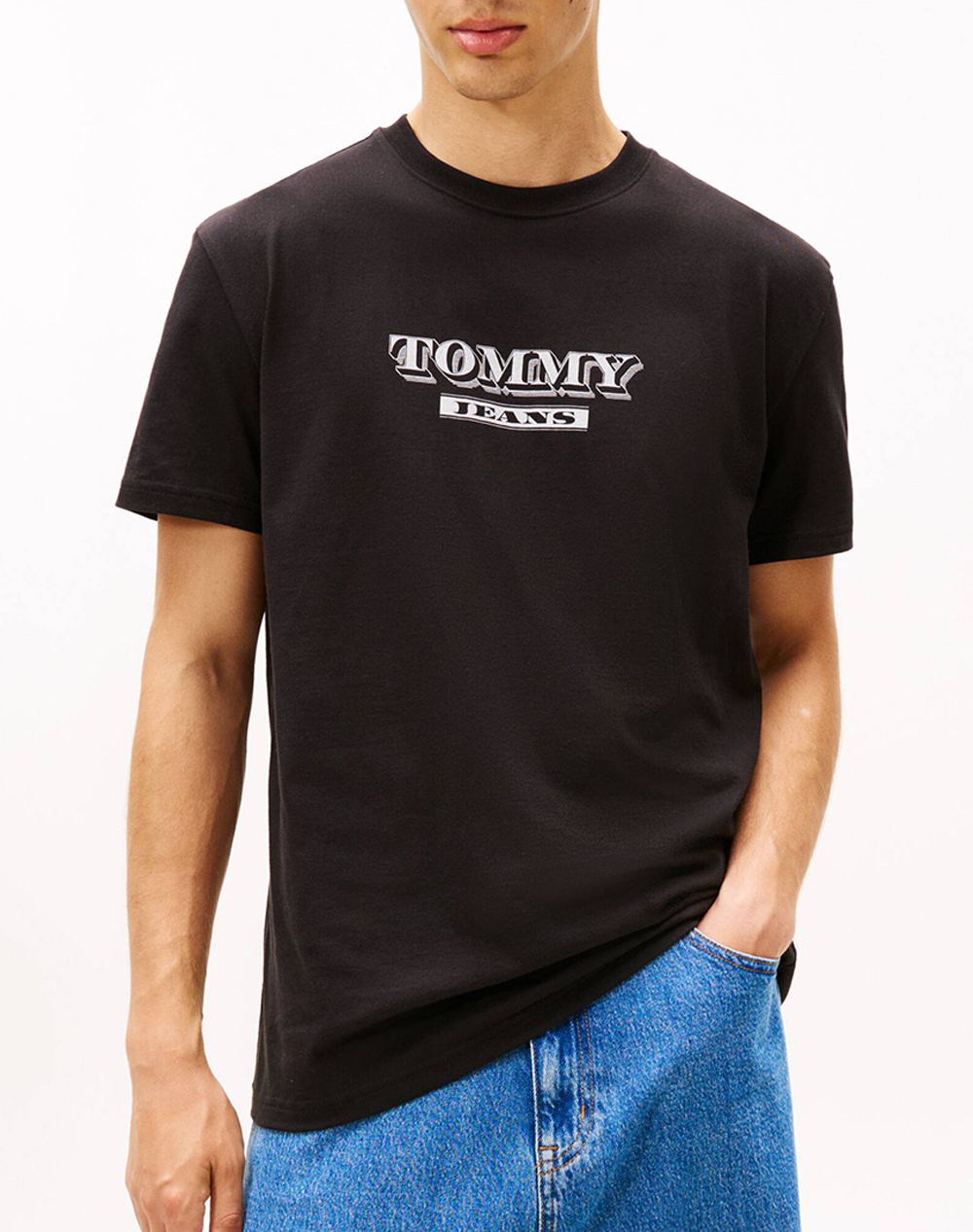 Tommy Jeans Tjm Reg Bills Font Ss Tee Ext Ανδρας Ρουχα Μπλουζες T Shirt Black Βαμβακι Dm0Dm22322 Bds