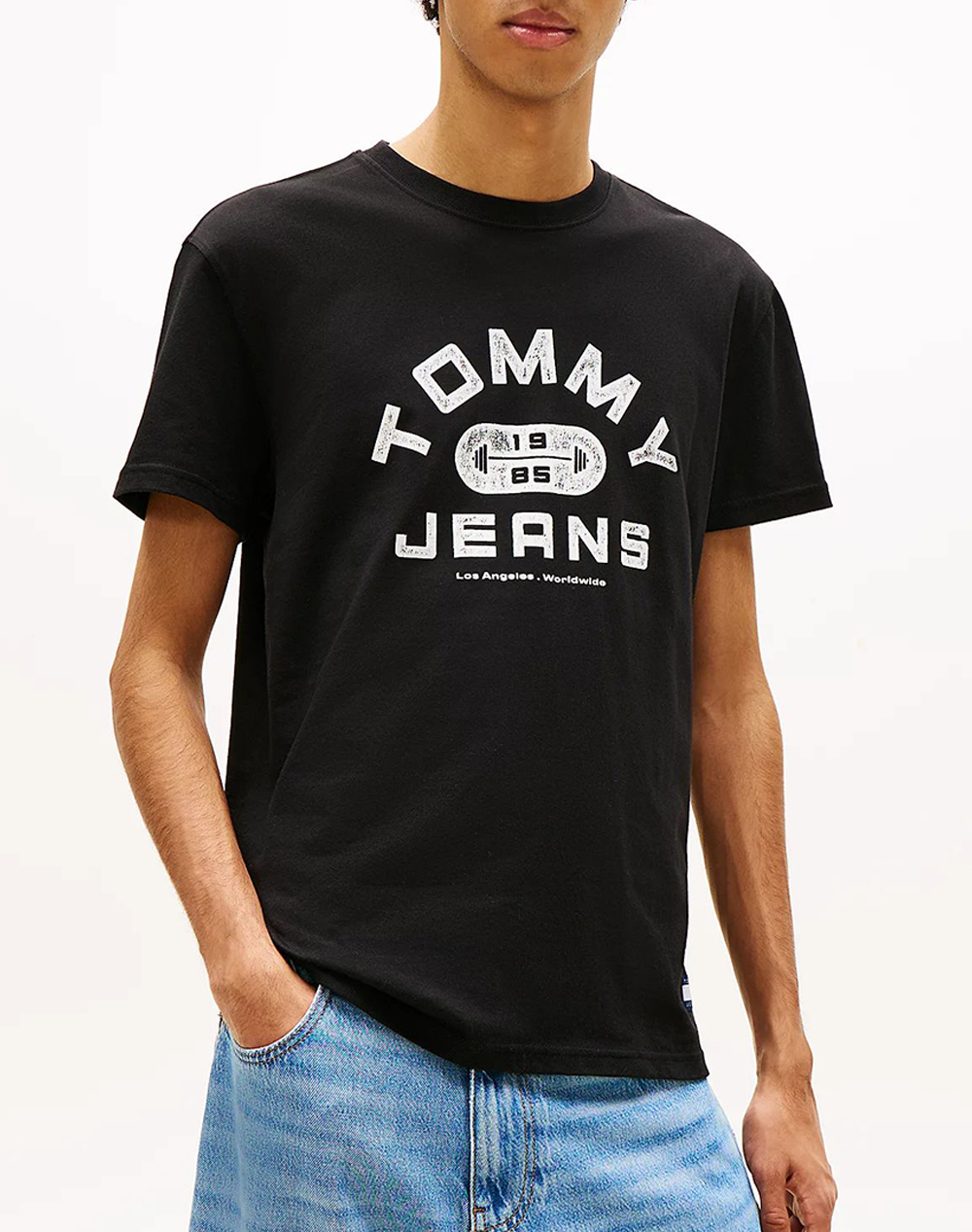 Tommy Jeans Tjm Reg Tj Gym Ss Tee Ext Ανδρας Ρουχα Μπλουζες T Shirt Black Βαμβακι Dm0dm22551 Bds - Koolfly