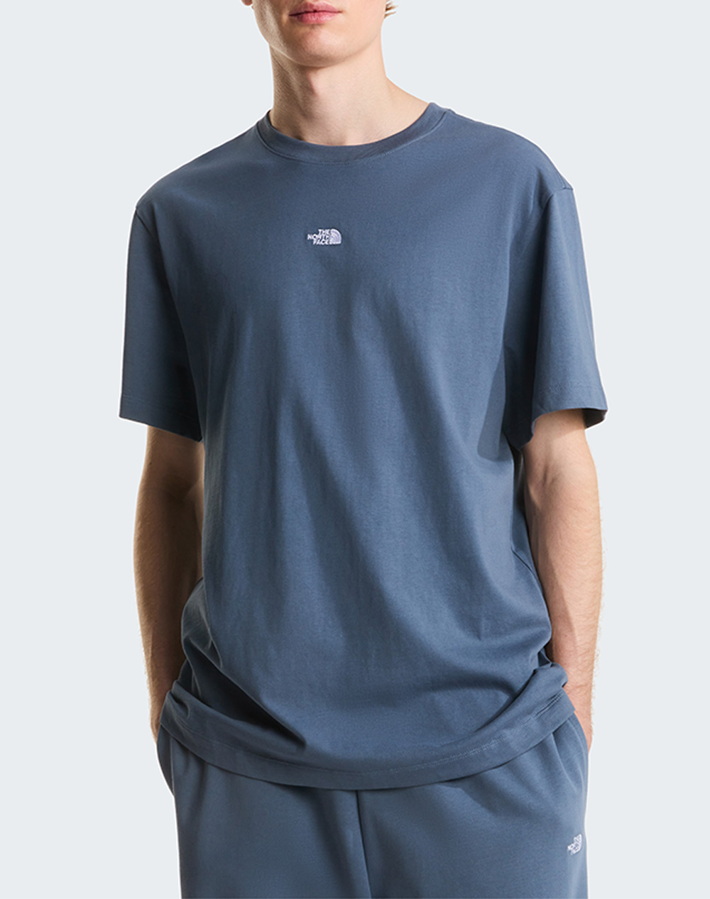 The North Face M Ess Cr Lg Rx Ss Tee Ανδρας Ρουχα Μπλουζες T Shirt Steelblue Βαμβακι Nf0A8Gqe Granite Gre