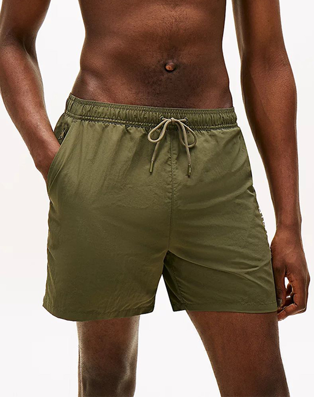 Tommy Hilfiger Medium Drawstring Zip Pocket Ανδρας Ρουχα Μαγιο Σορτς Armygreen Συνθετικο Um0Um03748 Rbn
