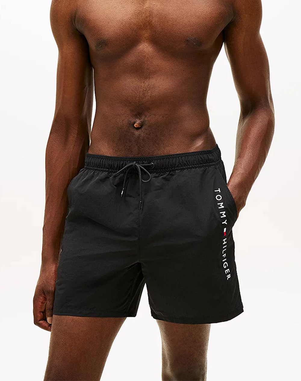 Tommy Hilfiger Medium Drawstring Zip Pocket Ανδρας Ρουχα Μαγιο Σορτς Black Συνθετικο Um0um03748 Bds - Koolfly