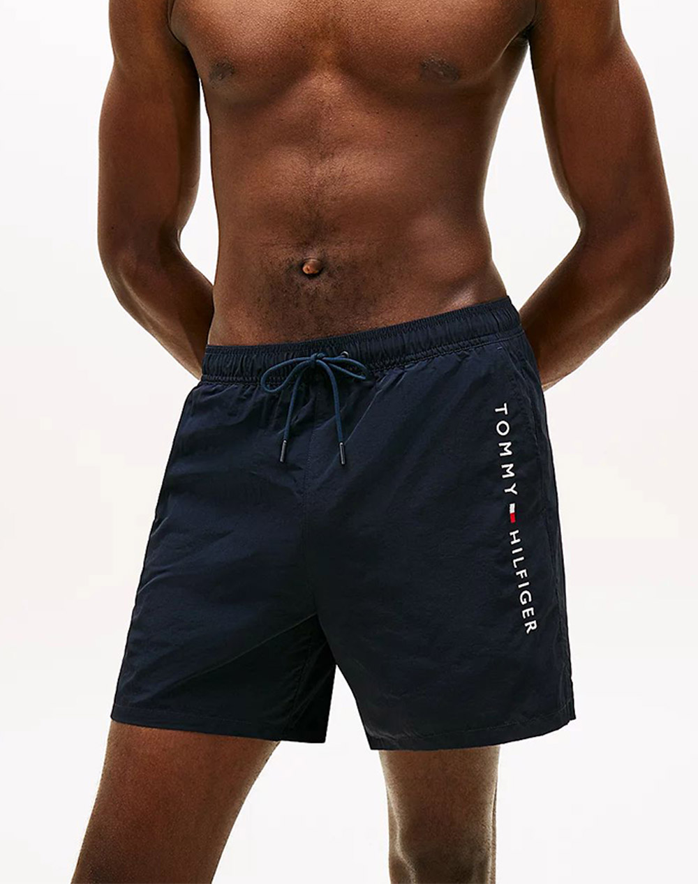 Tommy Hilfiger Medium Drawstring Zip Pocket Ανδρας Ρουχα Μαγιο Σορτς Darkblue Συνθετικο Um0um03748 Dw5 - Koolfly