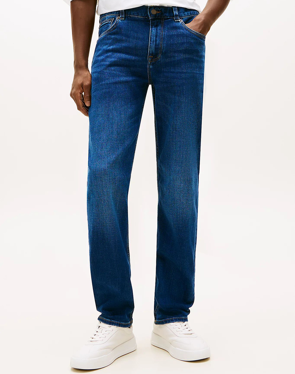 Tommy Hilfiger Core Denton Dark Blue Ανδρας Ρουχα Παντελονια Jeans Denimdarkblue Βαμβακιμε Ελαστανσυνθετικο Mw0Mw39034 1Bw34
