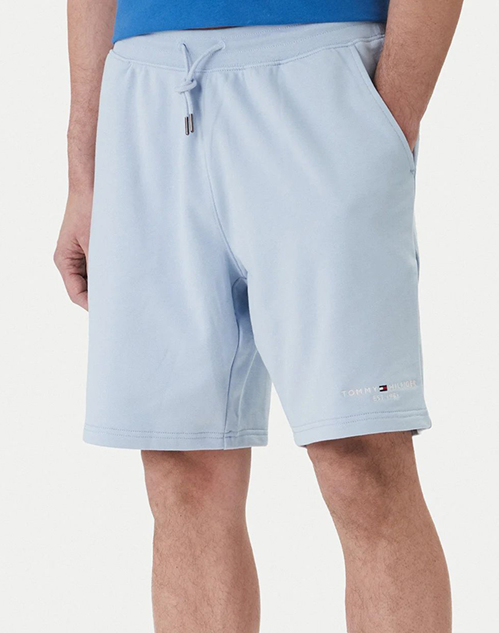 Tommy Hilfiger Tommy Logo Sweatshort Ανδρας Αθλητικα Κατω Ενδυση Σορτς / Βερμουδα Lightblue Βαμβακι Mw0Mw43068 C1O