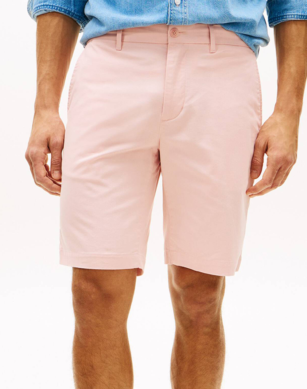 Tommy Hilfiger Denton 9.5" Ess Twill Ανδρας Ρουχα Σορτς | Βερμουδες Chinos Lightpink Βαμβακι,Με Ελασταν Mw0mw42351 Tjwni - Koolfly