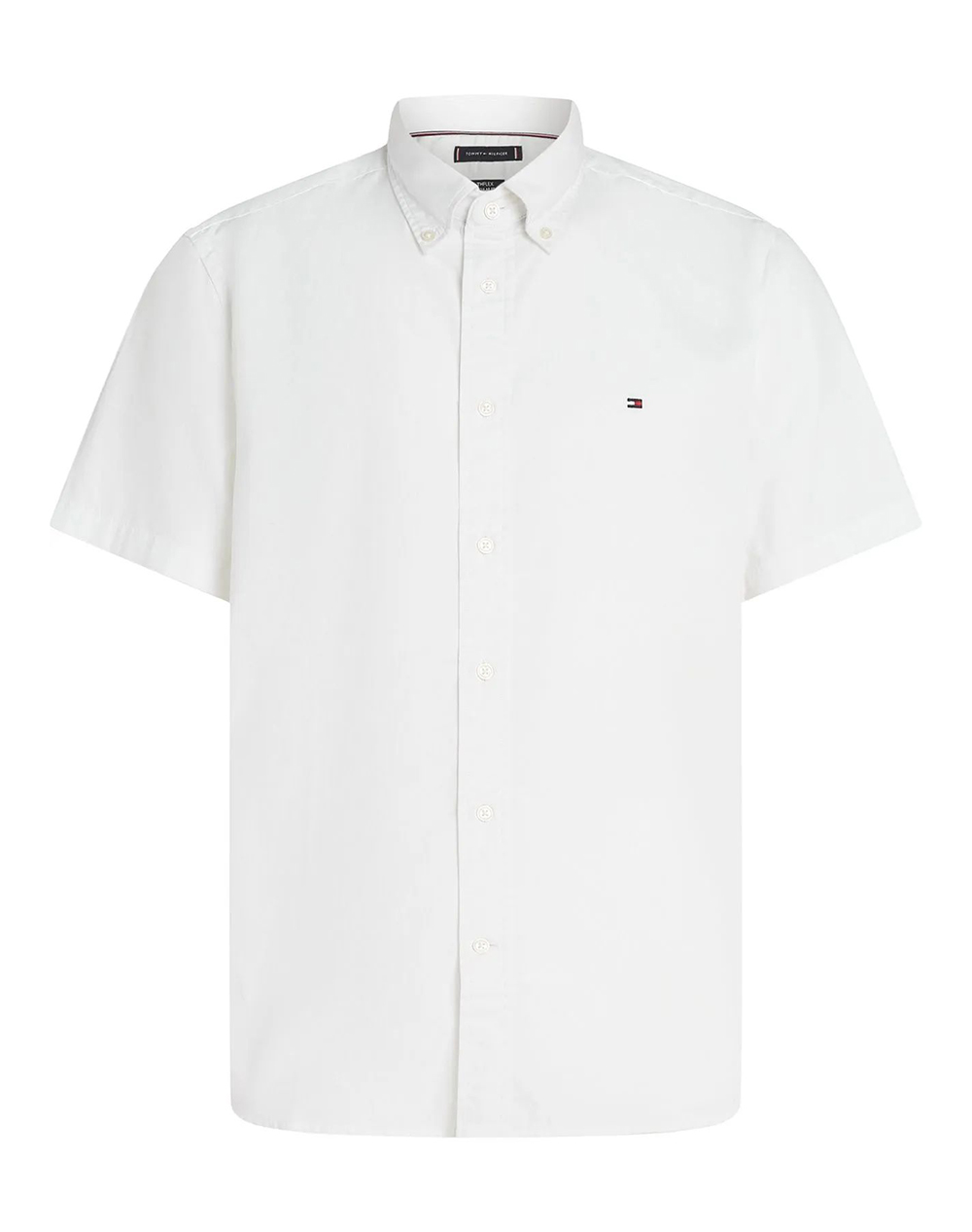 Tommy Hilfiger Flex Poplin Solid S/S Shirt Ανδρας Ρουχα Πουκαμισα White Βαμβακι Mw0mw42248 Ycf - Koolfly