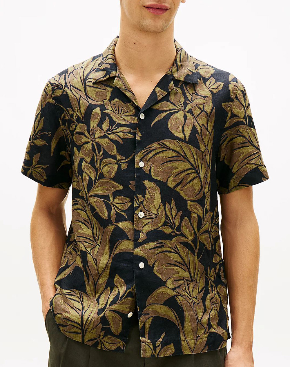 Tommy Hilfiger Linen Floral Aop Ss Rf 1/2 Ανδρας Ρουχα Πουκαμισα Multi Λινο Mw0Mw42403 C1G