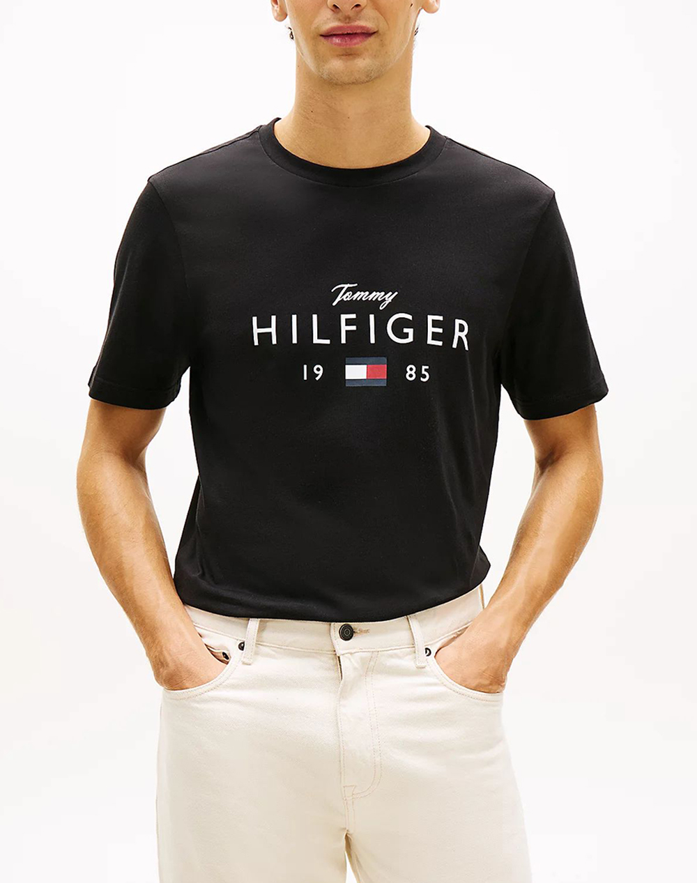 Tommy Hilfiger Brand Love Big Hilfiger Tee Ανδρας Ρουχα Μπλουζες T Shirt Black Βαμβακι Mw0Mw41455 Bds