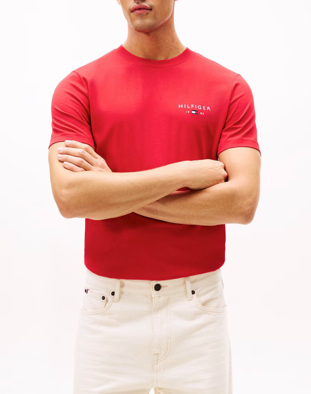 Tommy Hilfiger Brand Love Small Hilfiger Tee Ανδρας Ρουχα Μπλουζες T Shirt Red Βαμβακι Mw0mw41456 Xld - Koolfly