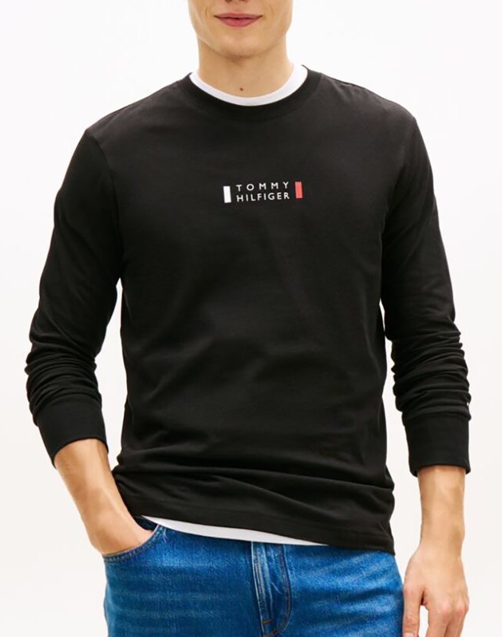 Tommy Hilfiger Brand Love Ls Tee Ανδρας Ρουχα Μπλουζες T Shirt Black Βαμβακι Mw0Mw41454 Bds