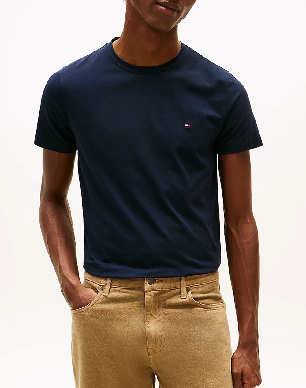 Tommy Hilfiger Core Stretch Slim C Neck Tee Ανδρας Ρουχα Μπλουζες T Shirt Navyblue Βαμβακι,Με Ελασταν Mw0mw27539 Dw5 - Koolfly