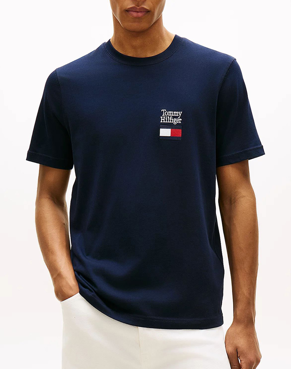Tommy Hilfiger Brand Love Text Stack Tee Ανδρας Ρουχα Μπλουζες T Shirt Darkblue Βαμβακι Mw0mw42367 Dw5 - Koolfly