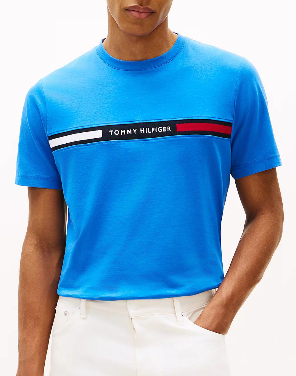 Tommy Hilfiger Hilfiger Chest Insert Tee Ανδρας Ρουχα Μπλουζες T Shirt Earthblue Βαμβακι Mw0Mw36498 C4U