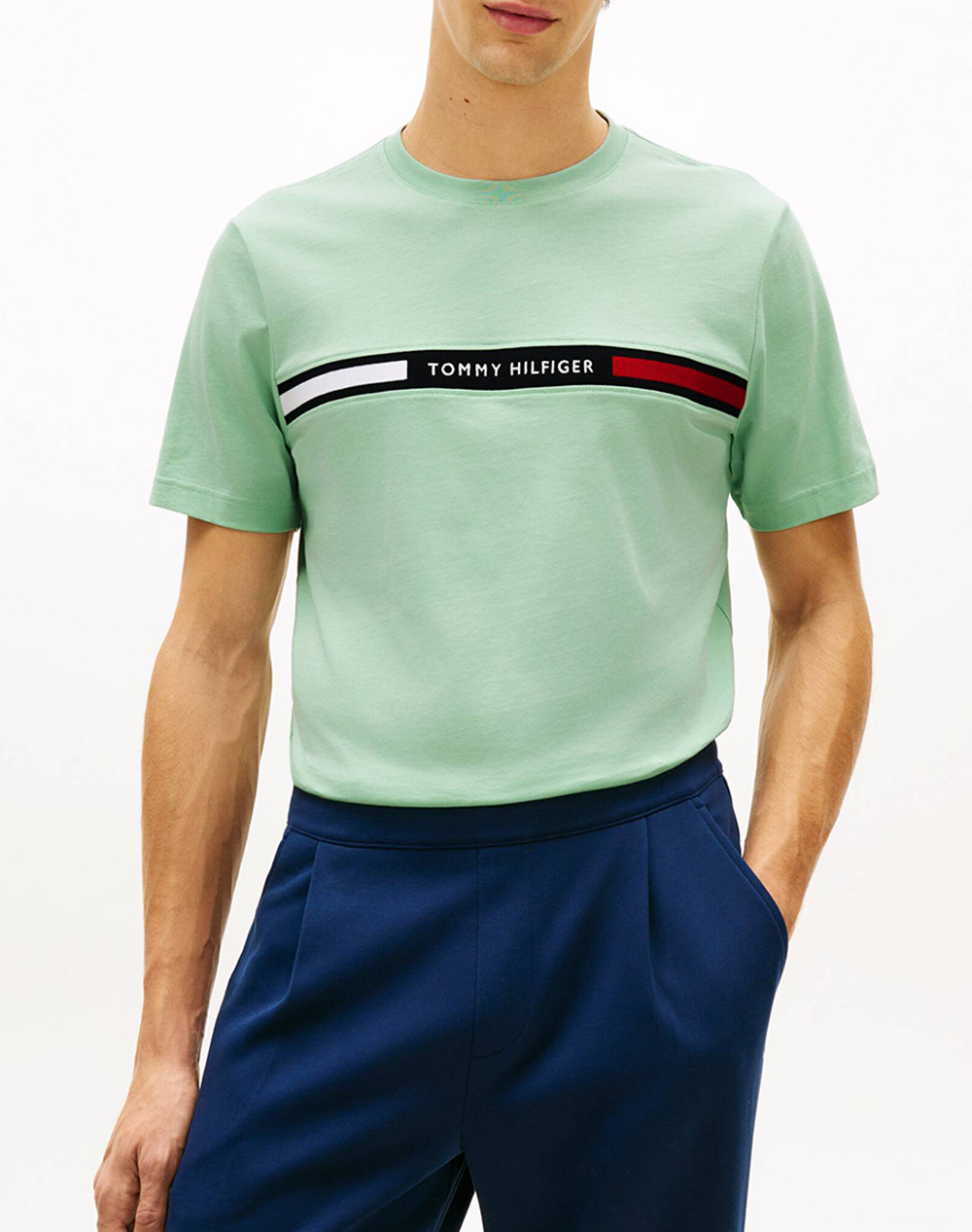 Tommy Hilfiger Hilfiger Chest Insert Tee Ανδρας Ρουχα Μπλουζες T Shirt Mintgreen Βαμβακι Mw0mw36498 Mai - Koolfly