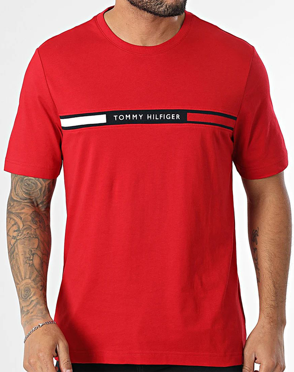 Tommy Hilfiger Hilfiger Chest Insert Tee Ανδρας Ρουχα Μπλουζες T Shirt Red Βαμβακι Mw0Mw36498 Xld