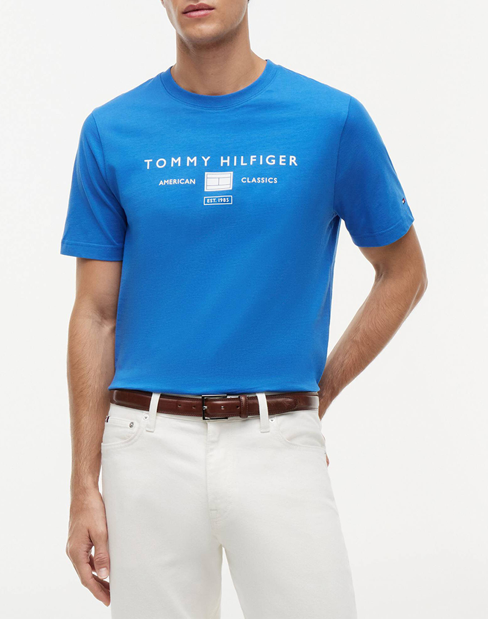 Tommy Hilfiger Brand Love Mono Stack Tee Ανδρας Ρουχα Μπλουζες T Shirt Blue Βαμβακι Mw0mw42365 C4u - Koolfly