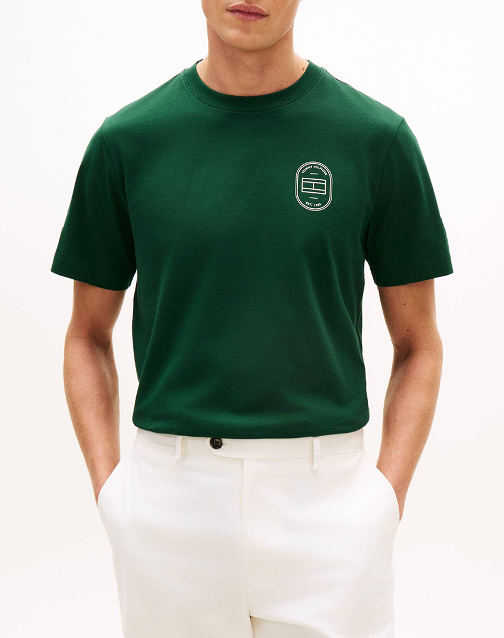 Tommy Hilfiger Brand Love Roundel Tee Ανδρας Ρουχα Μπλουζες T Shirt Green Βαμβακι Mw0mw42364 Mbn - Koolfly