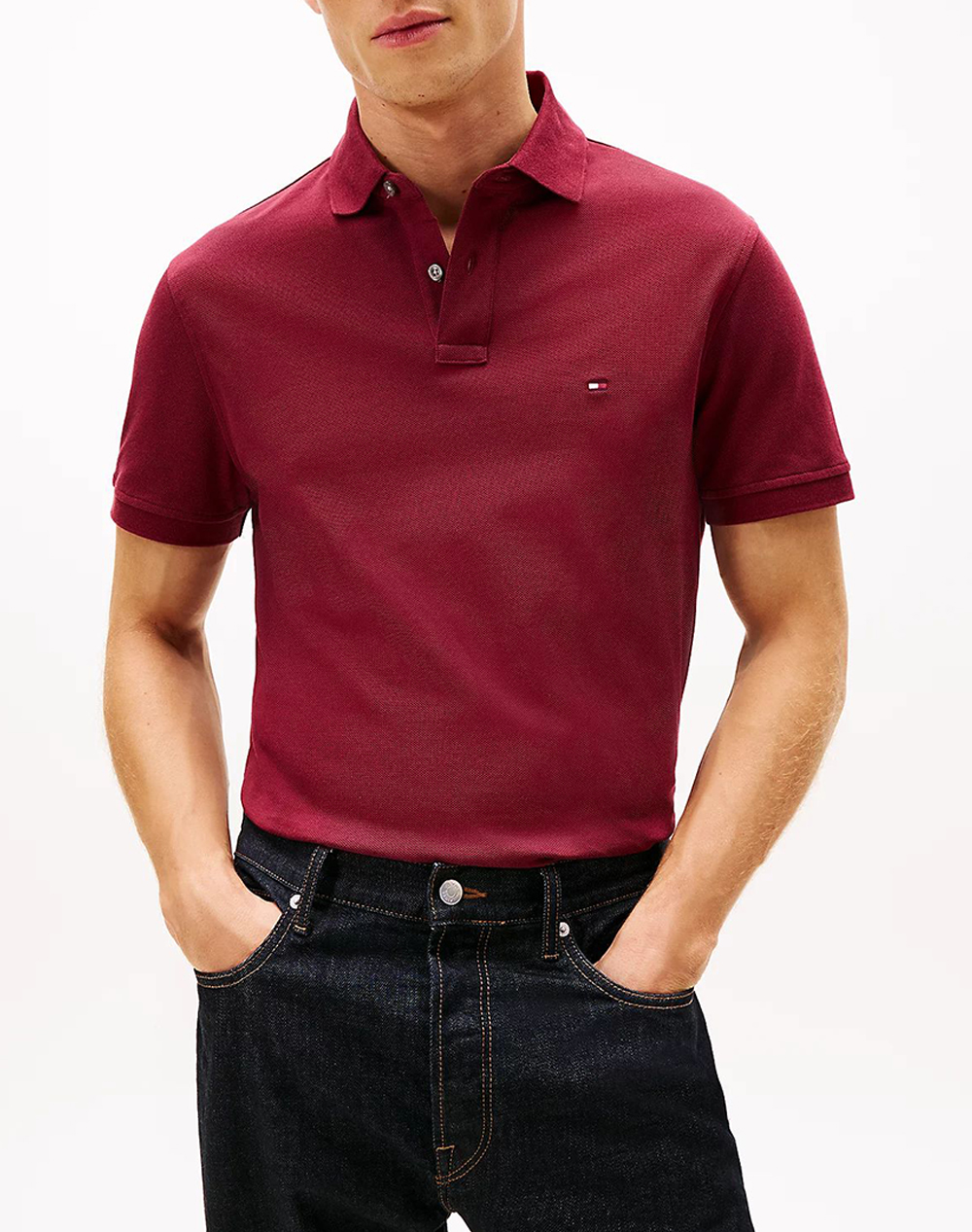 Tommy Hilfiger 1985 Regular Polo Ανδρας Ρουχα Μπλουζες Polo Bordeux Βαμβακι,Με Ελασταν Mw0mw17770 Vlp - Koolfly