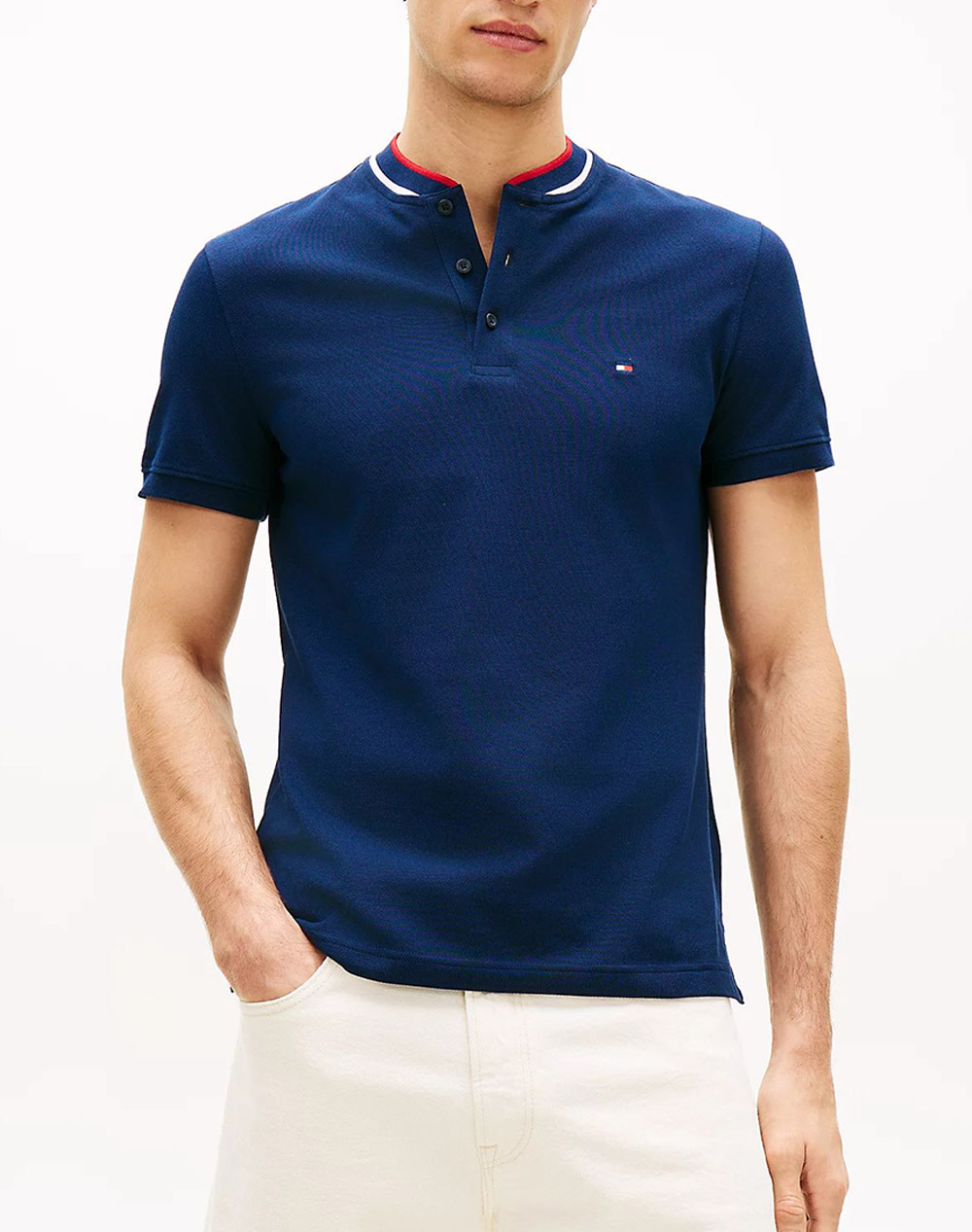 Tommy Hilfiger Mao Rwb Tipped Slim Polo Ανδρας Ρουχα Μπλουζες Polo Navyblue Βαμβακι,Με Ελασταν Mw0mw34752 Dcc - Koolfly