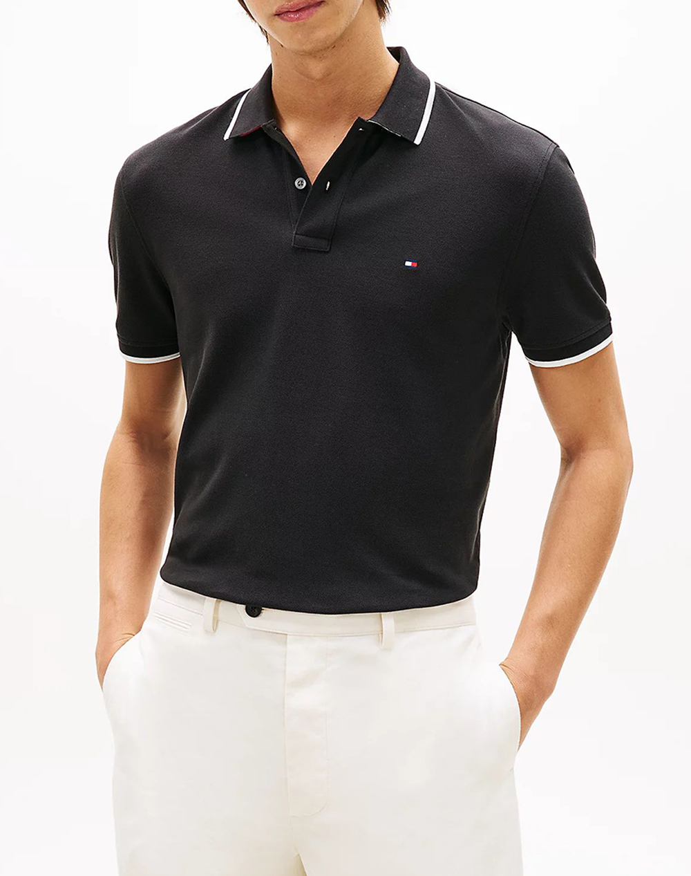 Tommy Hilfiger Pique Undercollar Reg Polo Ανδρας Ρουχα Μπλουζες Polo Black Βαμβακι Mw0mw42748 Bds - Koolfly