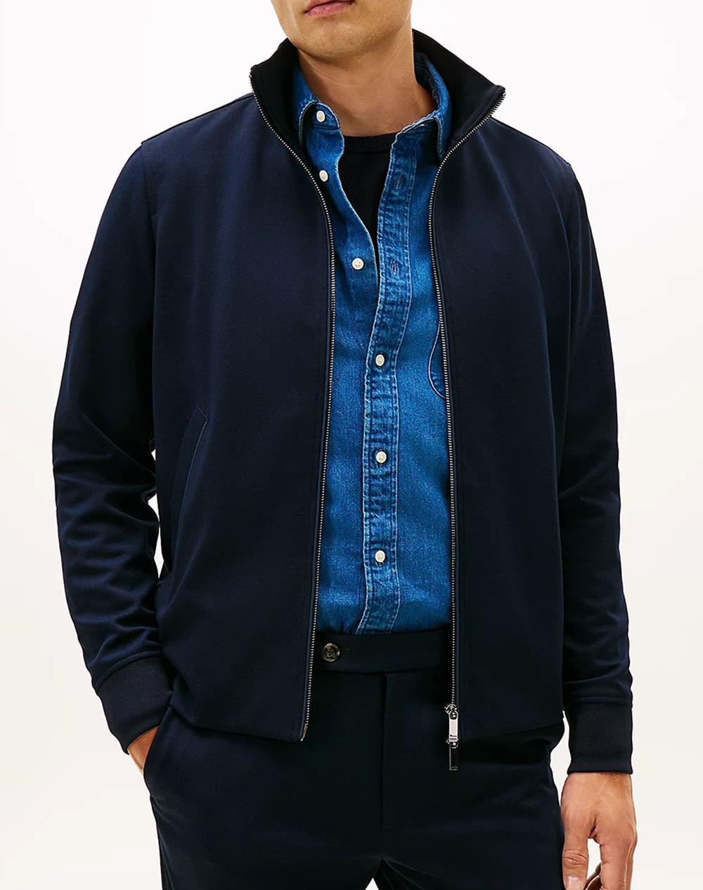 Tommy Hilfiger Dc Performance Punto Milano Zu Ανδρας Ρουχα Ζακετες Φουτερ Ζακετες Darkblue Βισκοζμε Ελαστανσυνθετικο Mw0Mw42559 C1G