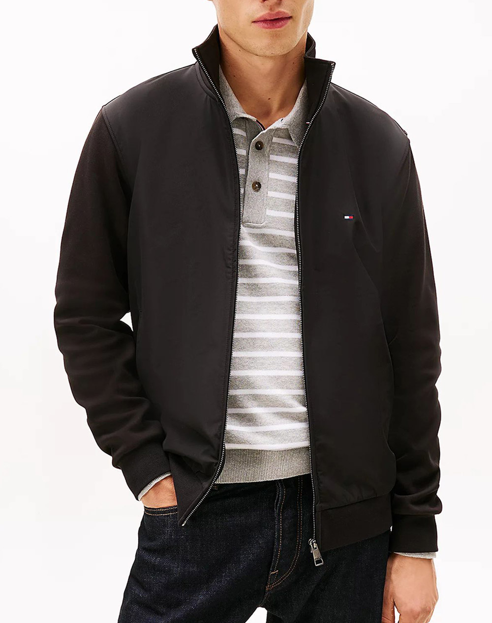 Tommy Hilfiger Essential Intechno Mix Zip Thru Ανδρας Ρουχα Ζακετες Φουτερ Ζακετες Black Βαμβακι,Συνθετικο Mw0mw41758 Bds - Koolfly