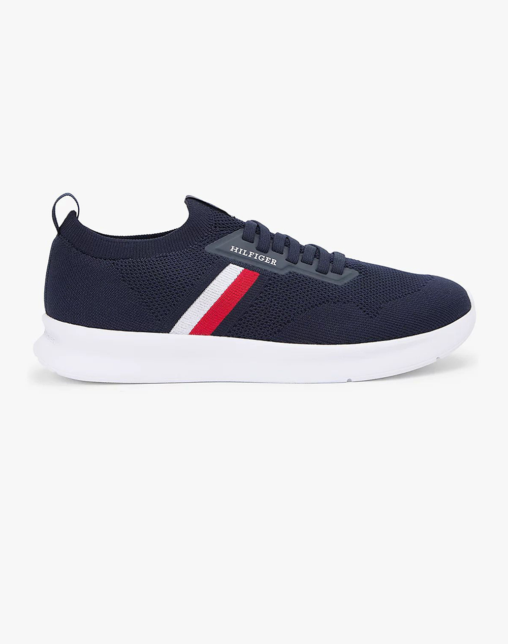 Tommy Hilfiger Lightweight Knitted Runner Ανδρας Παπουτσια Sneakers Darkblue Με Ελαστανσυνθετικο Fm0Fm05756 Dw5