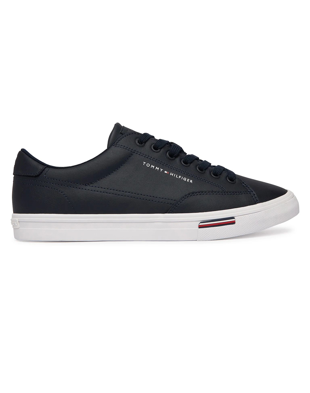 Tommy Hilfiger Vulc Core Rwb Long Lace Lth Ανδρας Παπουτσια Sneakers Darkblue Απομιμηση Δερματοςδερμα Fm0Fm05814 Dw5