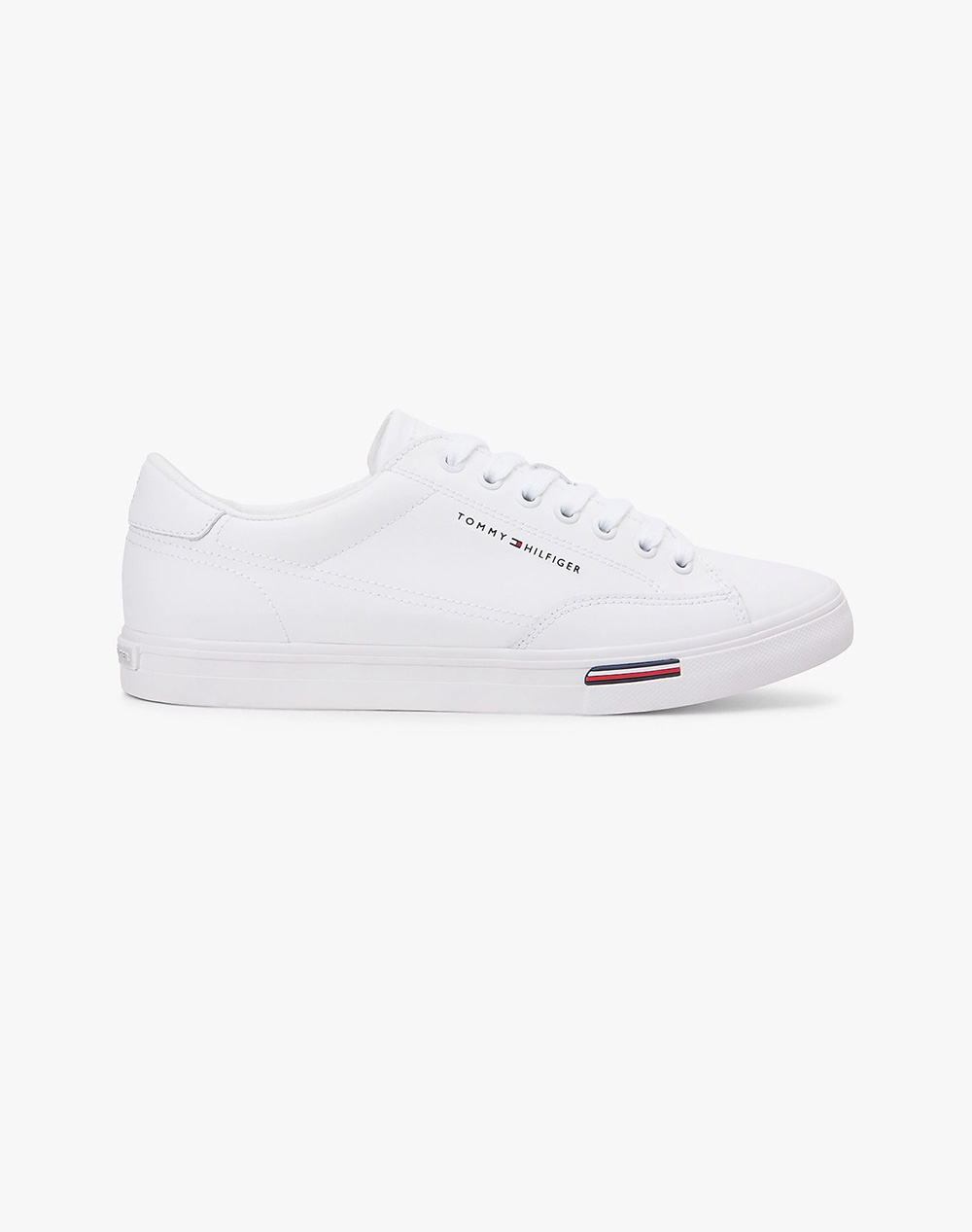 Tommy Hilfiger Vulc Core Rwb Long Lace Lth Ανδρας Παπουτσια Sneakers White Απομιμηση Δερματοςδερμα Fm0Fm05814 Ybs