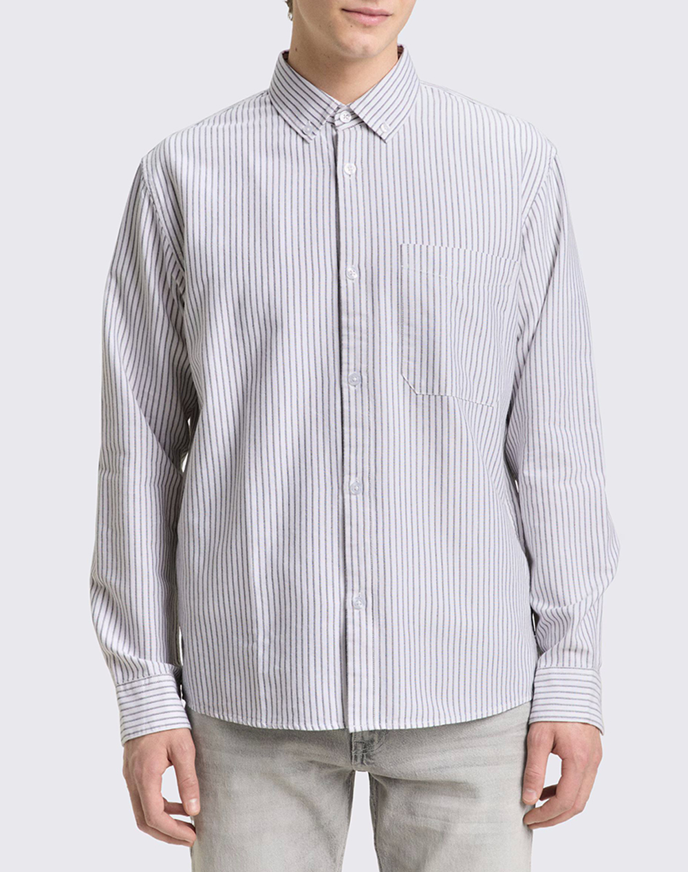 Tom Tailor Relaxed Striped Πουκαμισο Ανδρικο Ανδρας Ρουχα Πουκαμισα Ecru Βαμβακι 1049377 39052