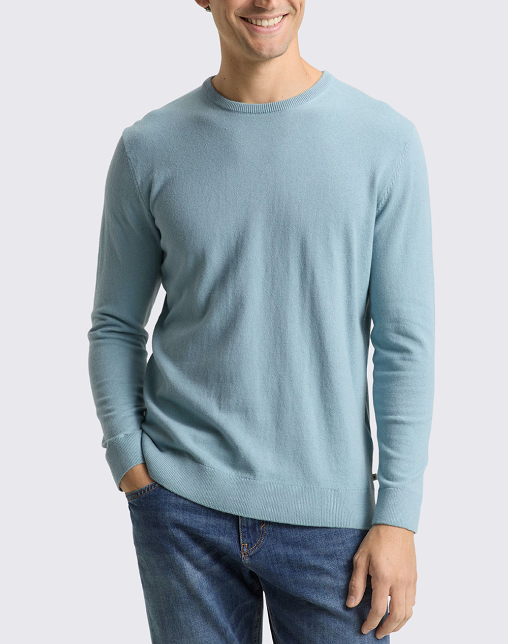 Tom Tailor Basic Crew Nec Πλεκτο Ανδρικο Ανδρας Ρουχα Μπλουζες Πλεκτα Lightblue Βαμβακι 1049500 30838