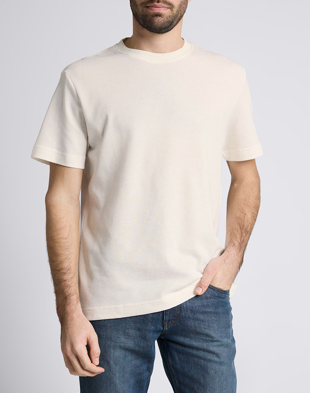 Tom Tailor Structured T Shir Μπλουζα Ανδρικο Ανδρας Ρουχα Μπλουζες T Shirt Cream Βαμβακισυνθετικο 1048599 10348